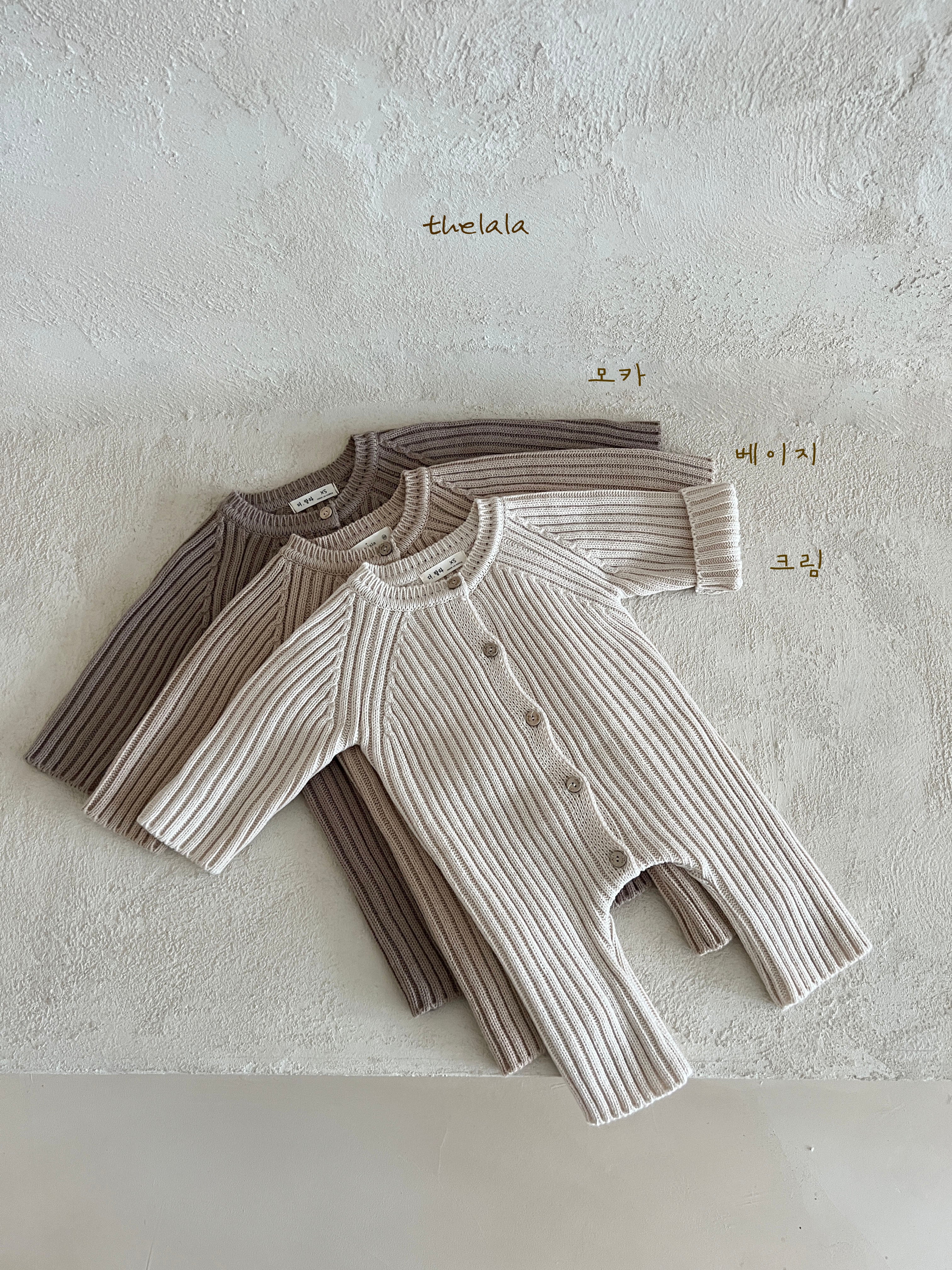 ［thelala］Open knit suit