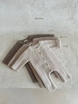 ［thelala］Open knit suit