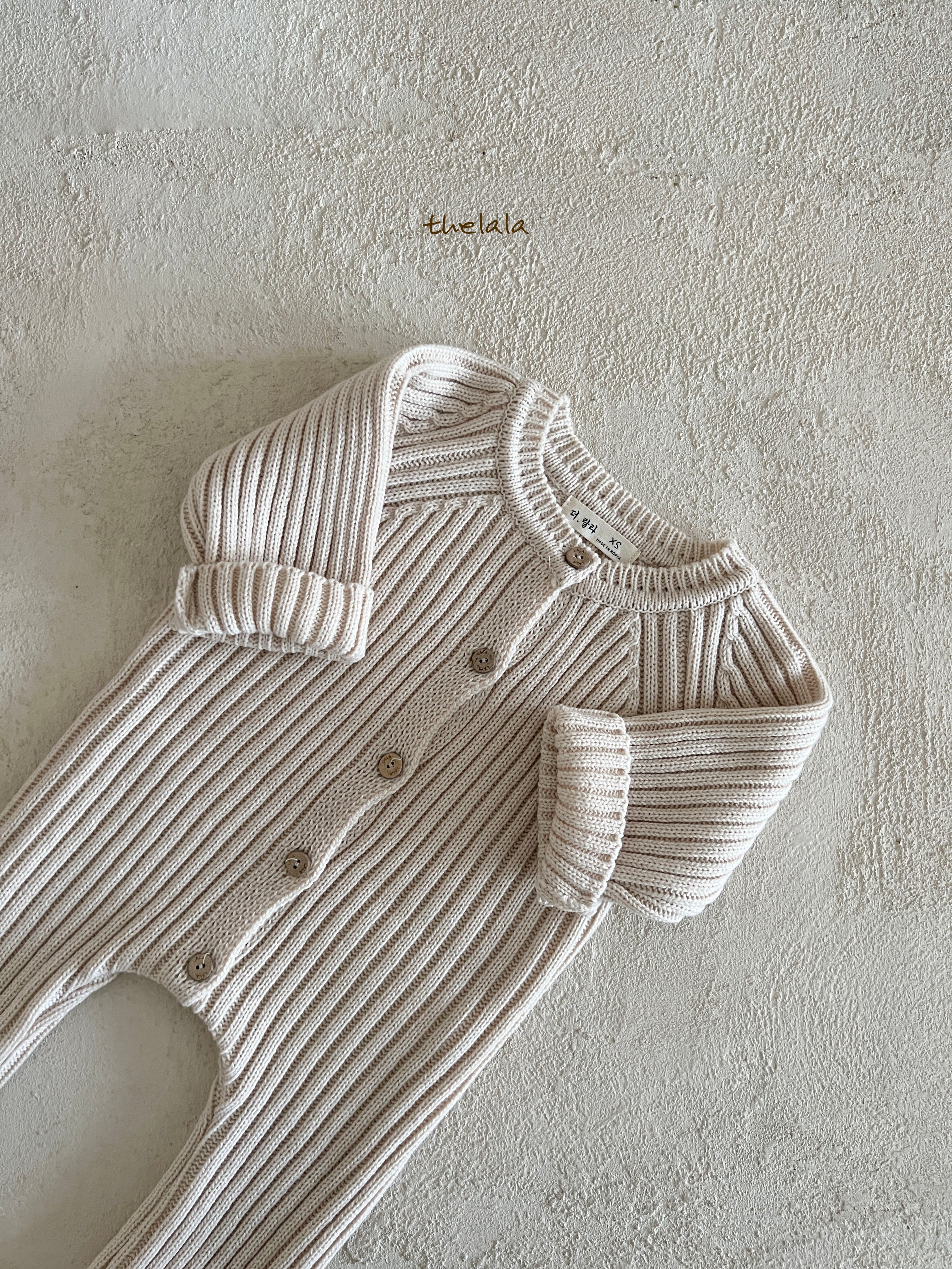 ［thelala］Open knit suit