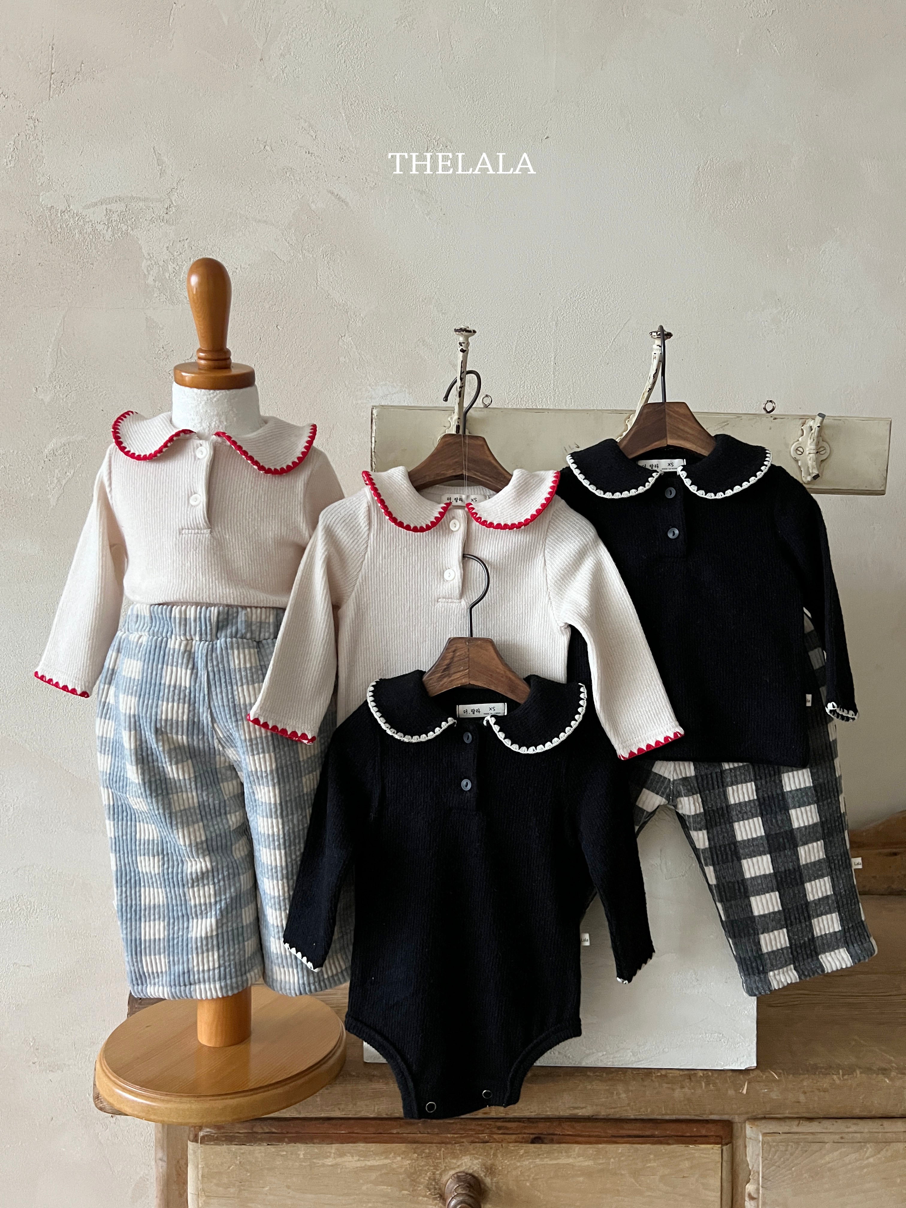 ［thelala］Check bondding pants