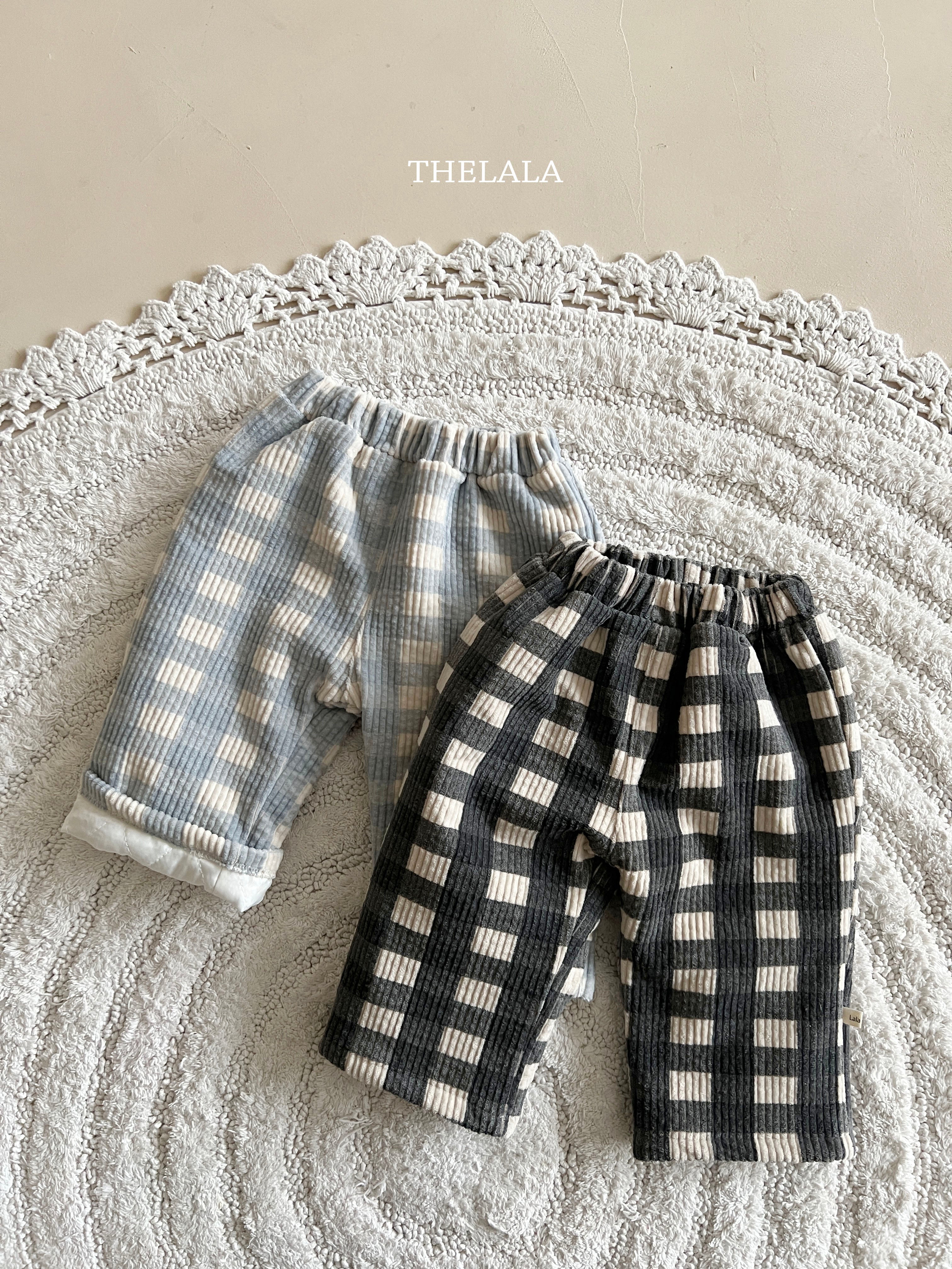 ［thelala］Check bondding pants