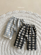 ［thelala］Check bondding pants