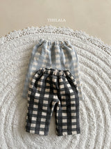 ［thelala］Check bondding pants