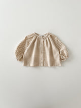 Peach check smock blouse (baby & kids)