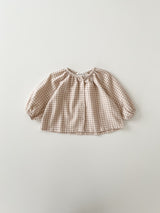 Peach check smock blouse (baby & kids)