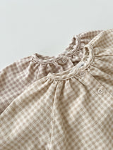 Peach check smock blouse (baby & kids)