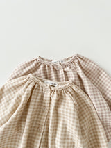 Peach check smock blouse (baby & kids)