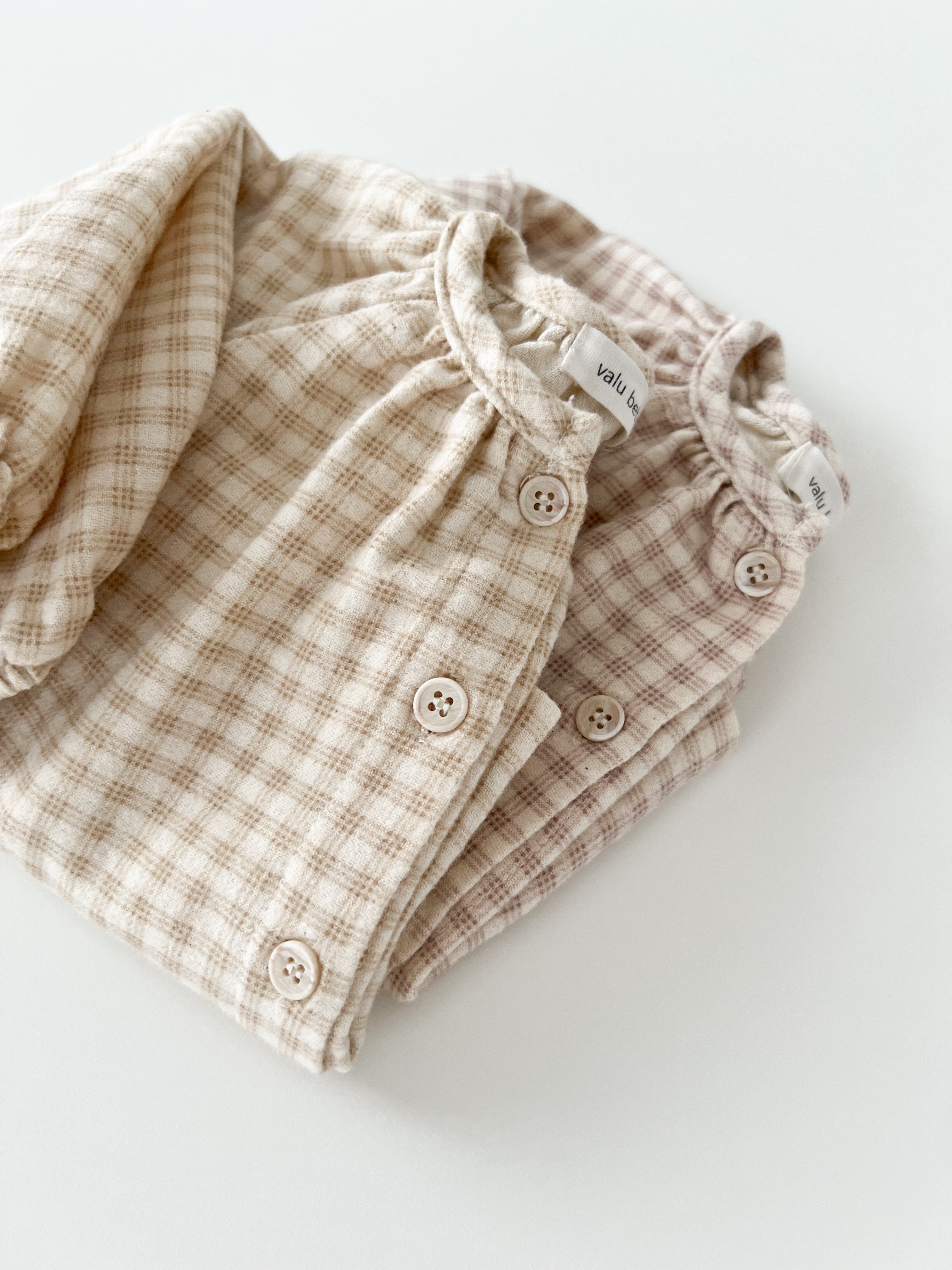 Peach check smock blouse (baby & kids)