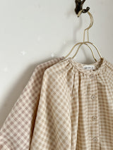 Peach check smock blouse (baby & kids)