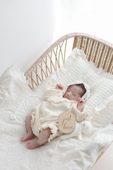 Waffle frill wrap newborn rompers