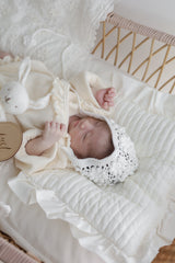 Waffle frill wrap newborn rompers