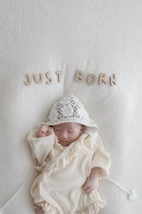 Waffle frill wrap newborn rompers