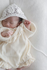 Waffle frill wrap newborn rompers
