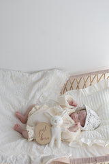 Waffle frill wrap newborn rompers