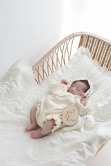 Waffle frill wrap newborn rompers