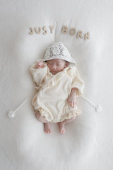 Waffle frill wrap newborn rompers