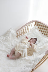 Waffle frill wrap newborn rompers
