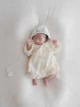 Waffle frill wrap newborn rompers