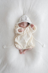 Waffle frill wrap newborn rompers