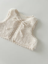 Snow lace boa vest