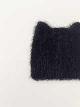 Meow mix shaggy beanie (black)