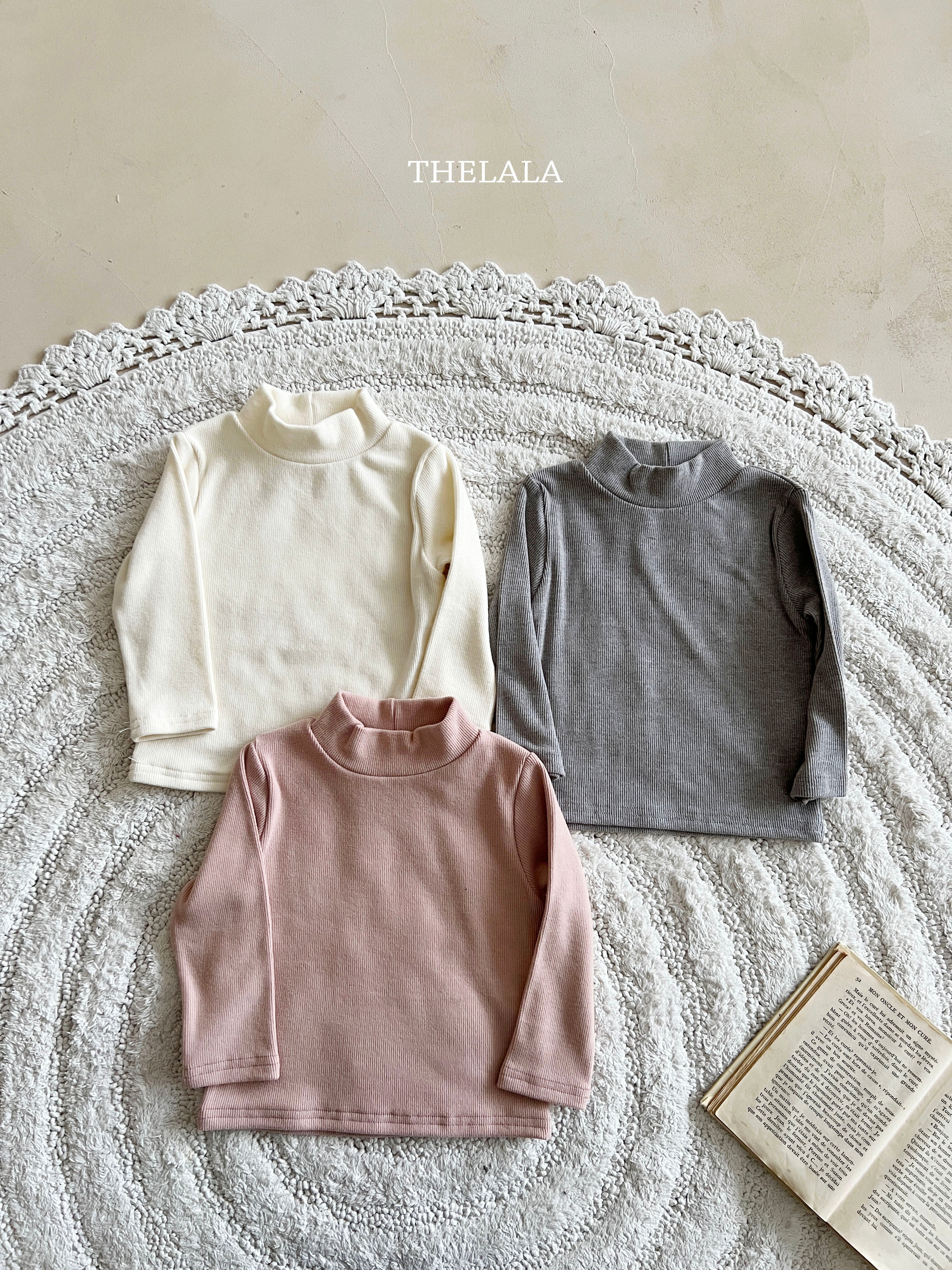 ［thelala］Simply high neck tee