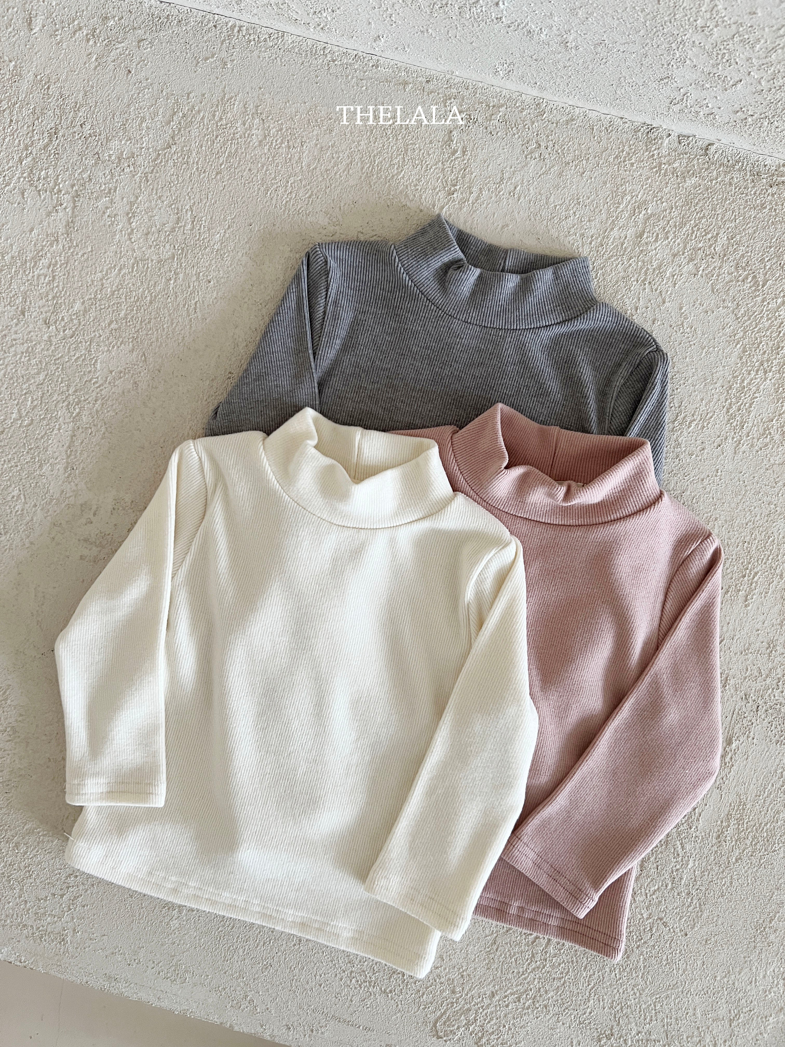 ［thelala］Simply high neck tee