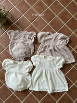 ［thelala］Soft puff knit one-piece