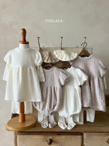 ［thelala］Soft puff knit rompers