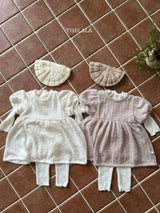 ［thelala］Soft puff knit one-piece