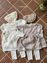［thelala］Soft puff knit one-piece