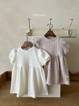 ［thelala］Soft puff knit one-piece
