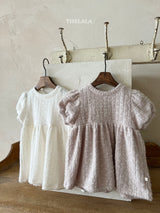 ［thelala］Soft puff knit one-piece