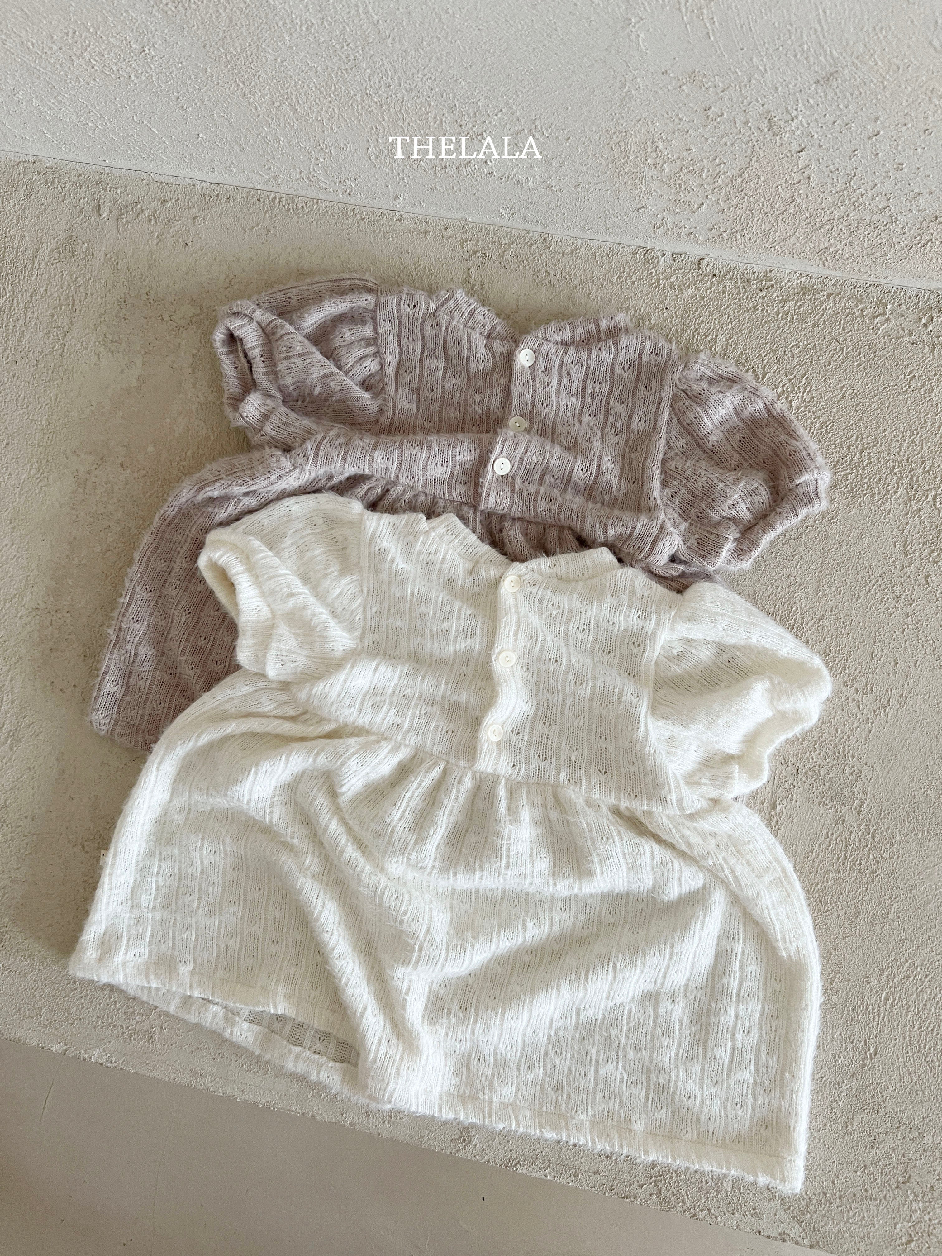 ［thelala］Soft puff knit one-piece