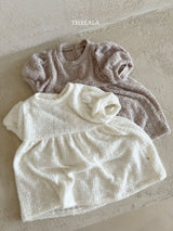 ［thelala］Soft puff knit one-piece