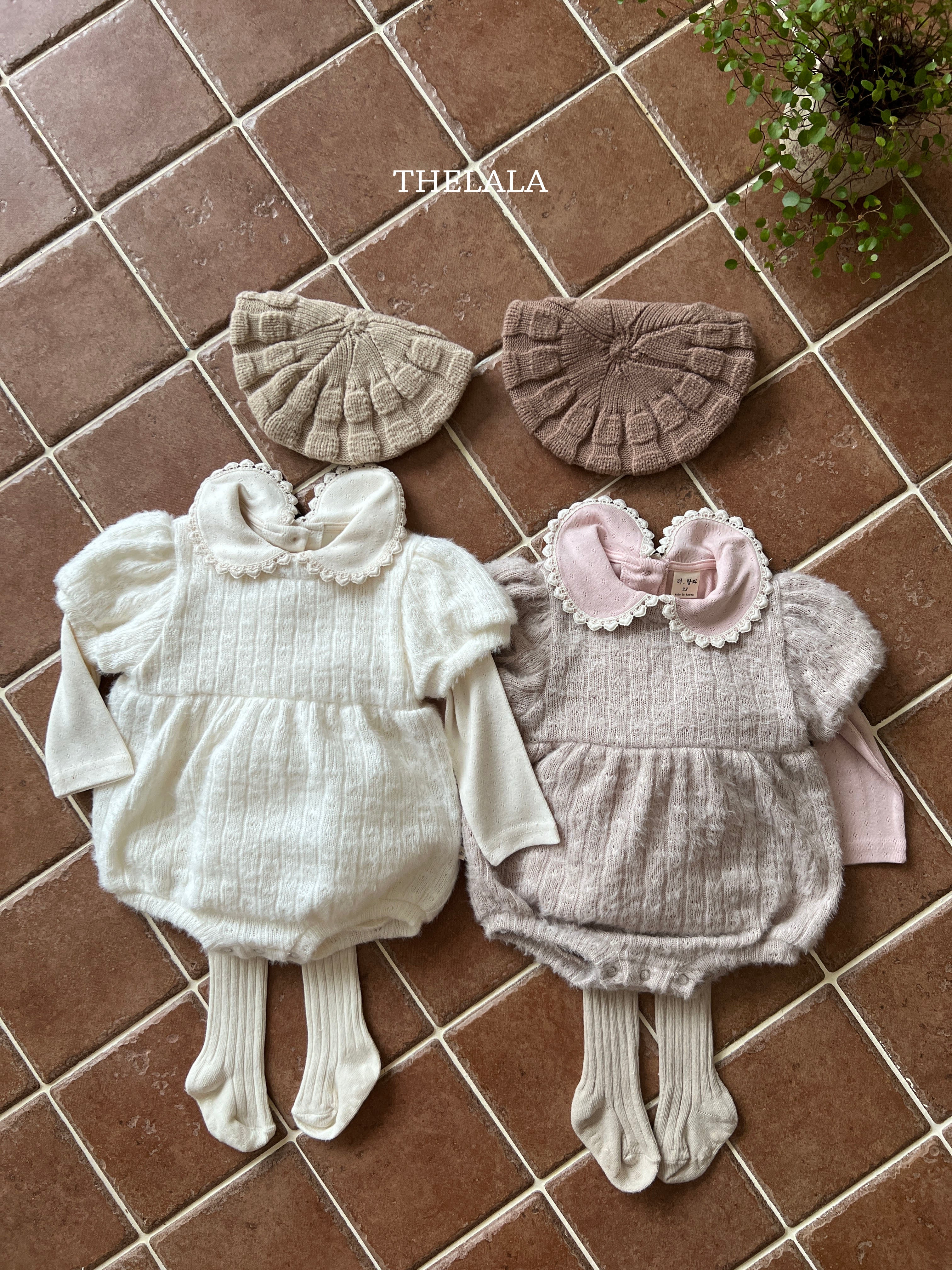 ［thelala］Soft puff knit rompers