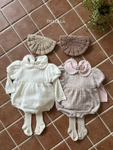 ［thelala］Soft puff knit rompers