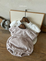 ［thelala］Soft puff knit rompers
