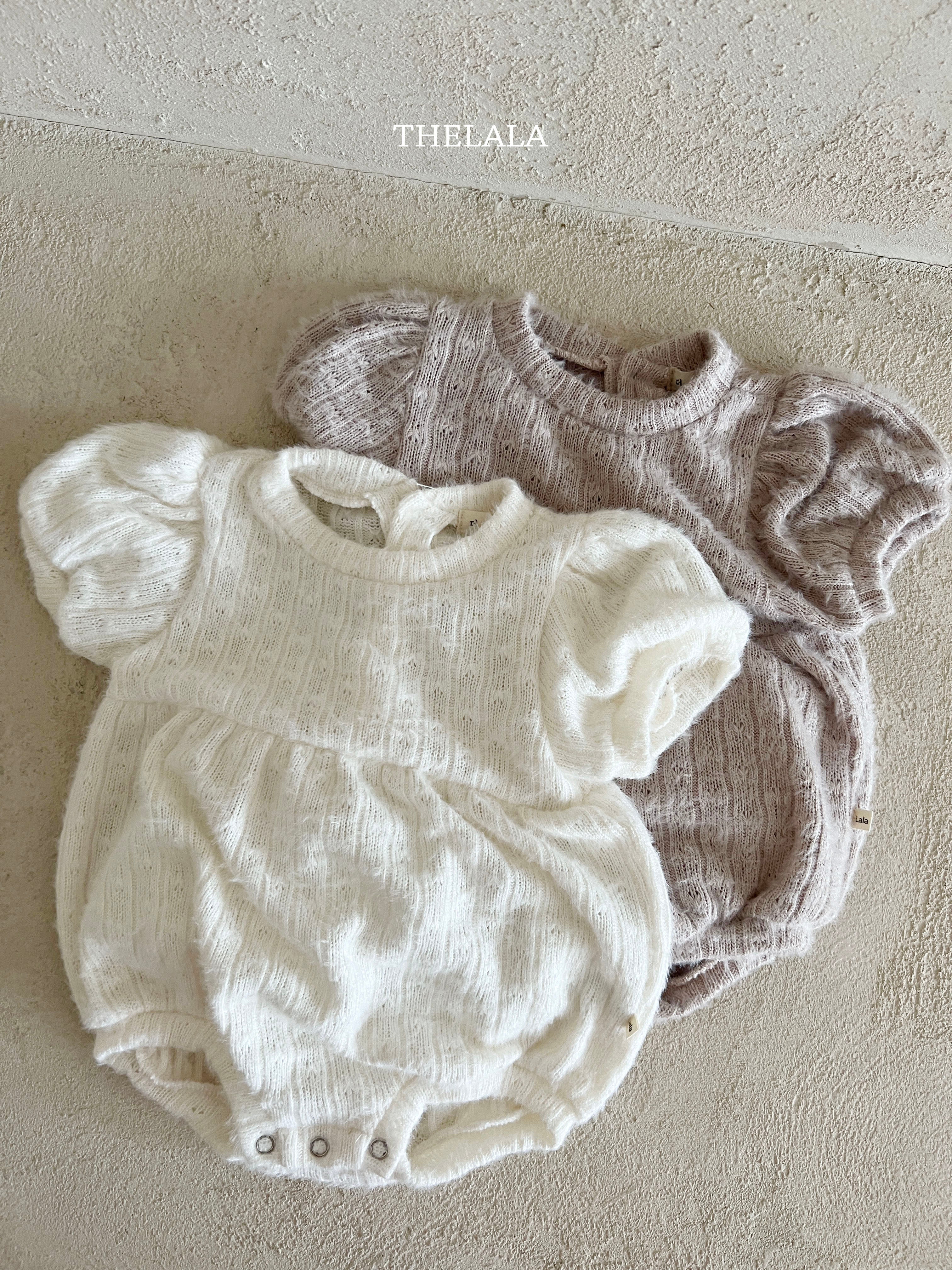 ［thelala］Soft puff knit rompers