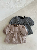 ［thelala］Check embroidery one-piece