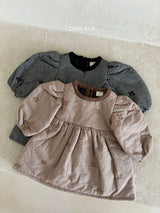 ［thelala］Check embroidery one-piece