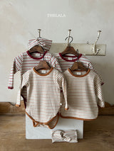 ［thelala］Multi stripe rompers
