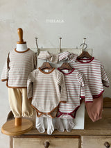 ［thelala］Multi stripe rompers