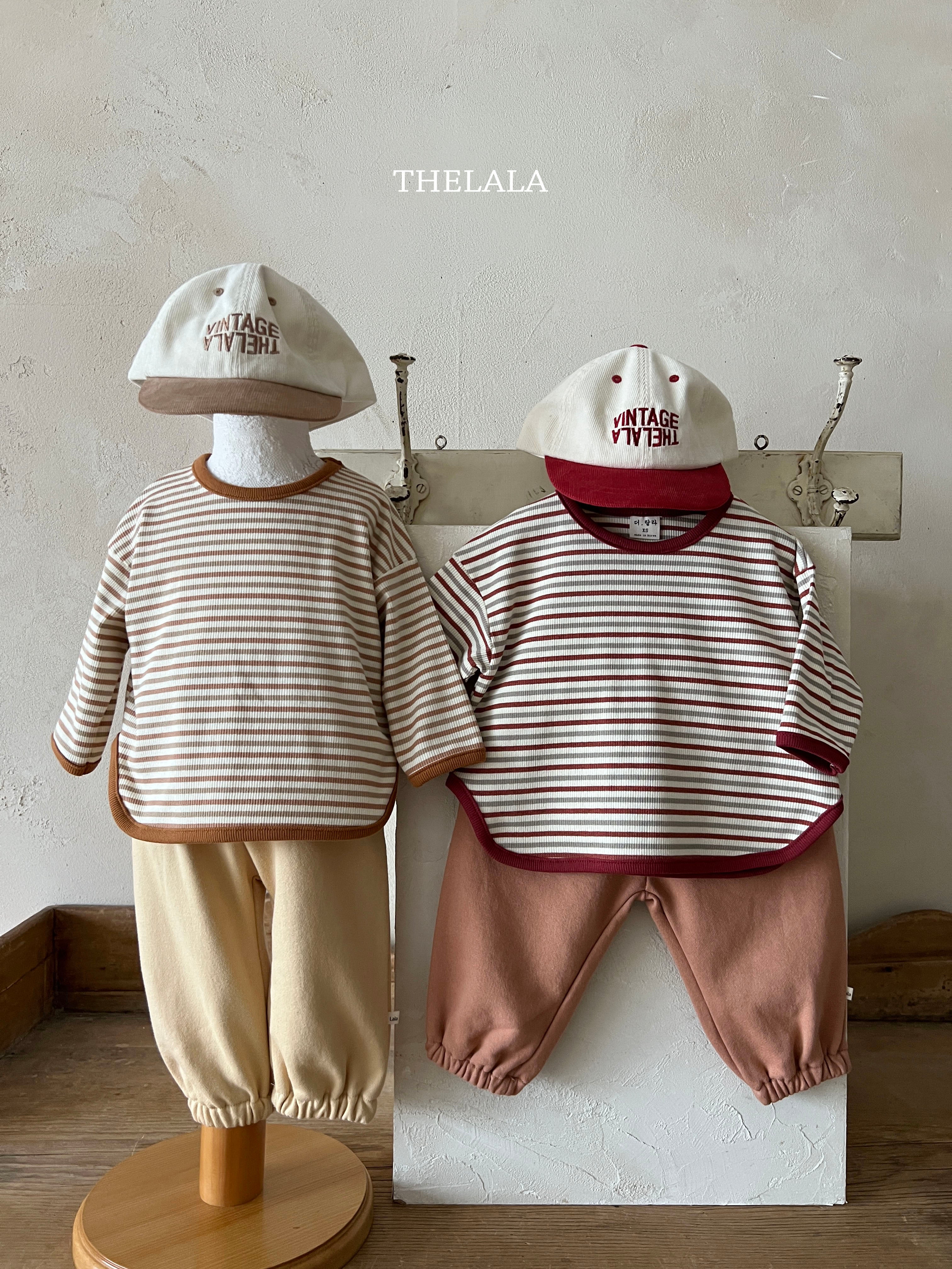 ［thelala］Multi stripe tee