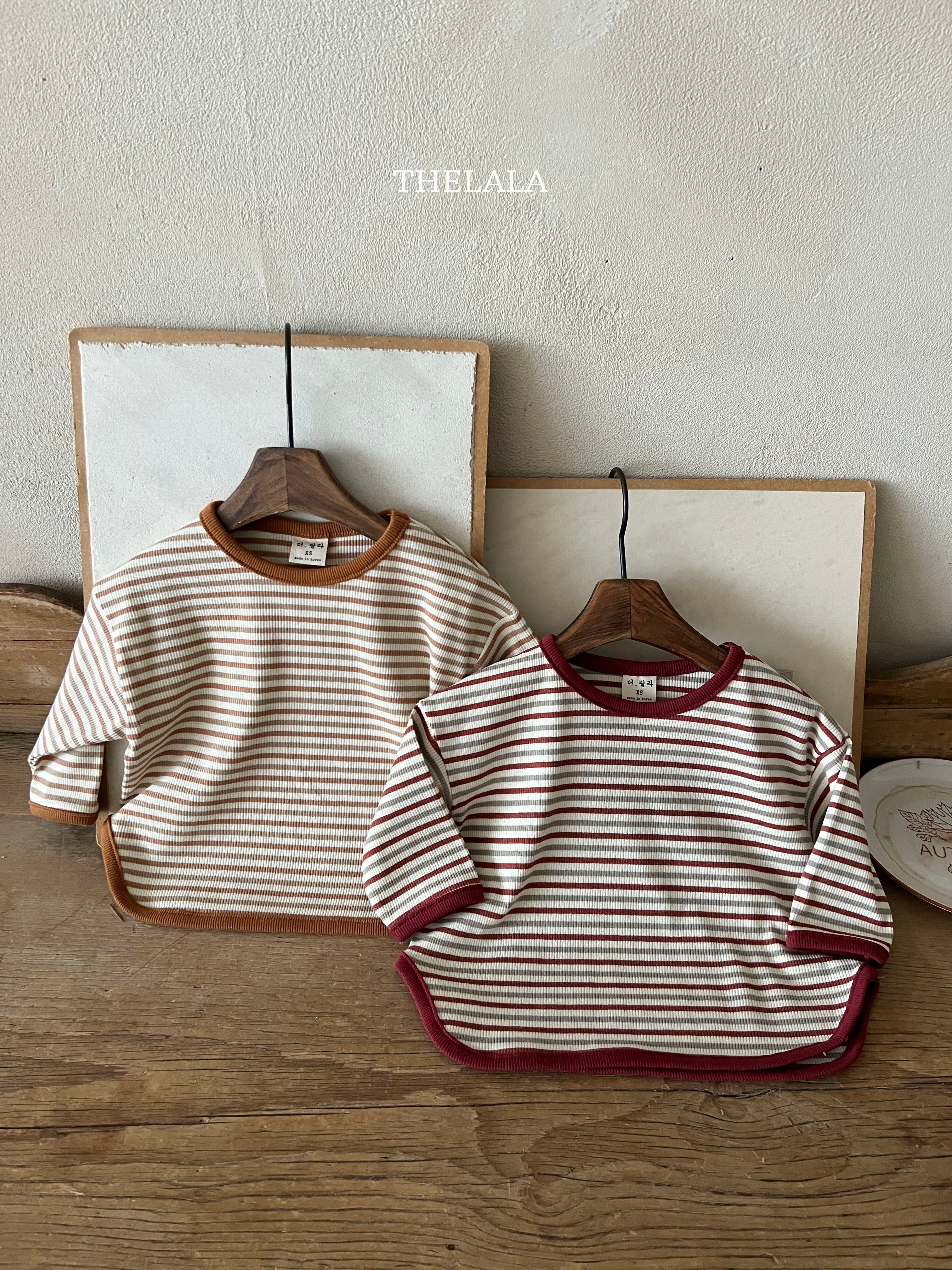 ［thelala］Multi stripe tee