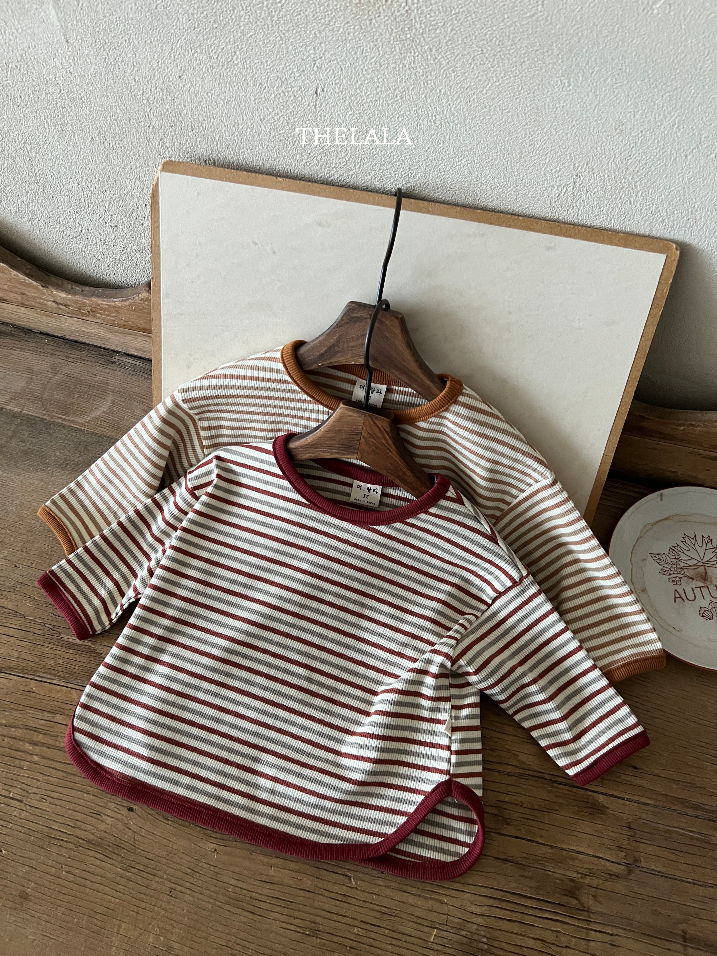 ［thelala］Multi stripe tee