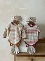 ［thelala］Multi stripe rompers