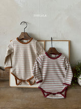 ［thelala］Multi stripe rompers