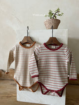 ［thelala］Multi stripe rompers