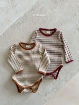 ［thelala］Multi stripe rompers